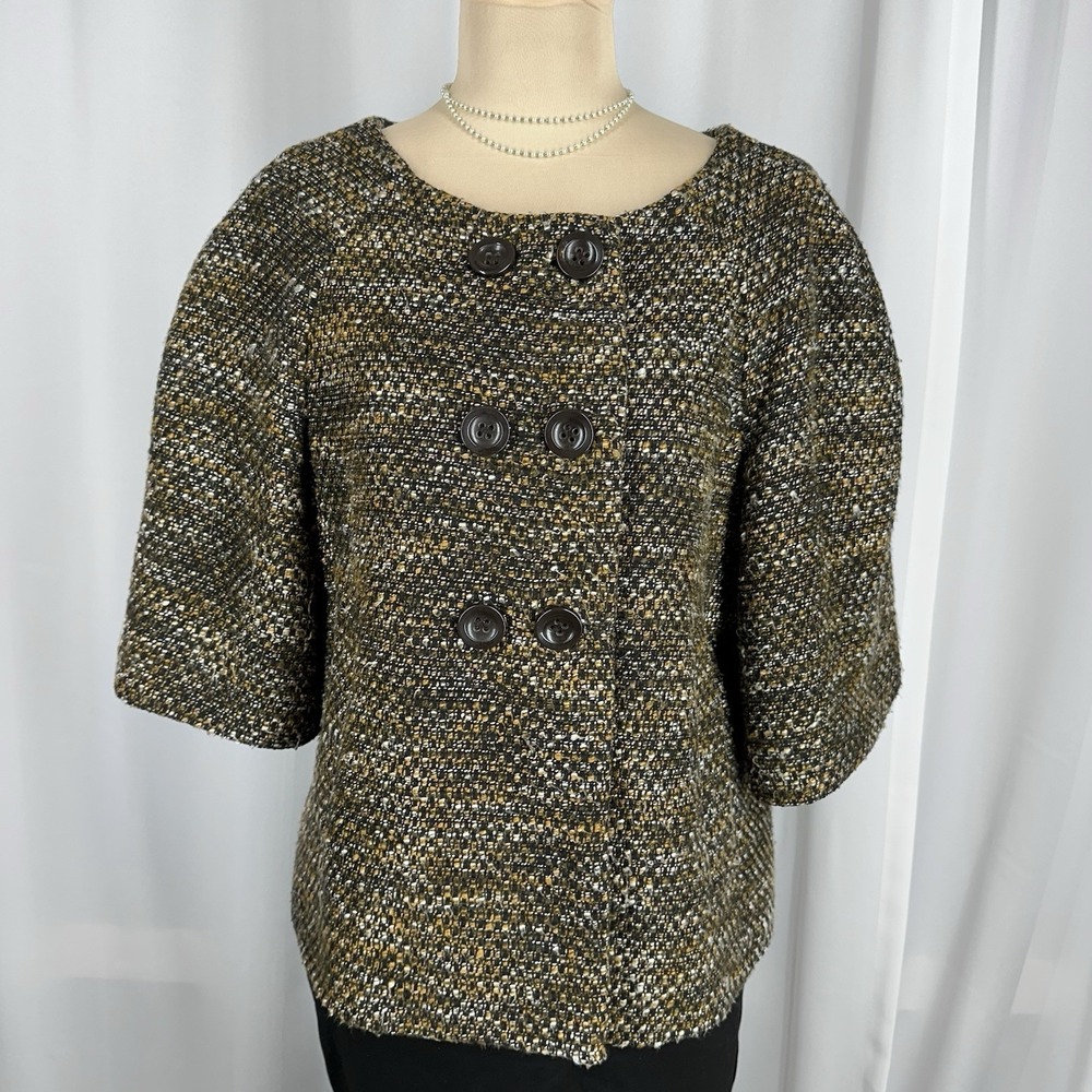 Vtg The Limited Tweed Wool Blend Jacket Sz L Double Breasted Lined Office READ